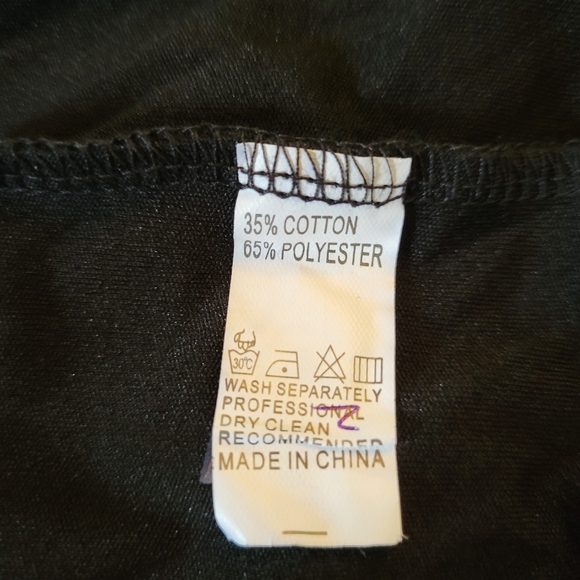 JUMPSUIT, black, no tags, brand unknown, sz M, elastic waist, cuffs at ankles. - Picture 8 of 9